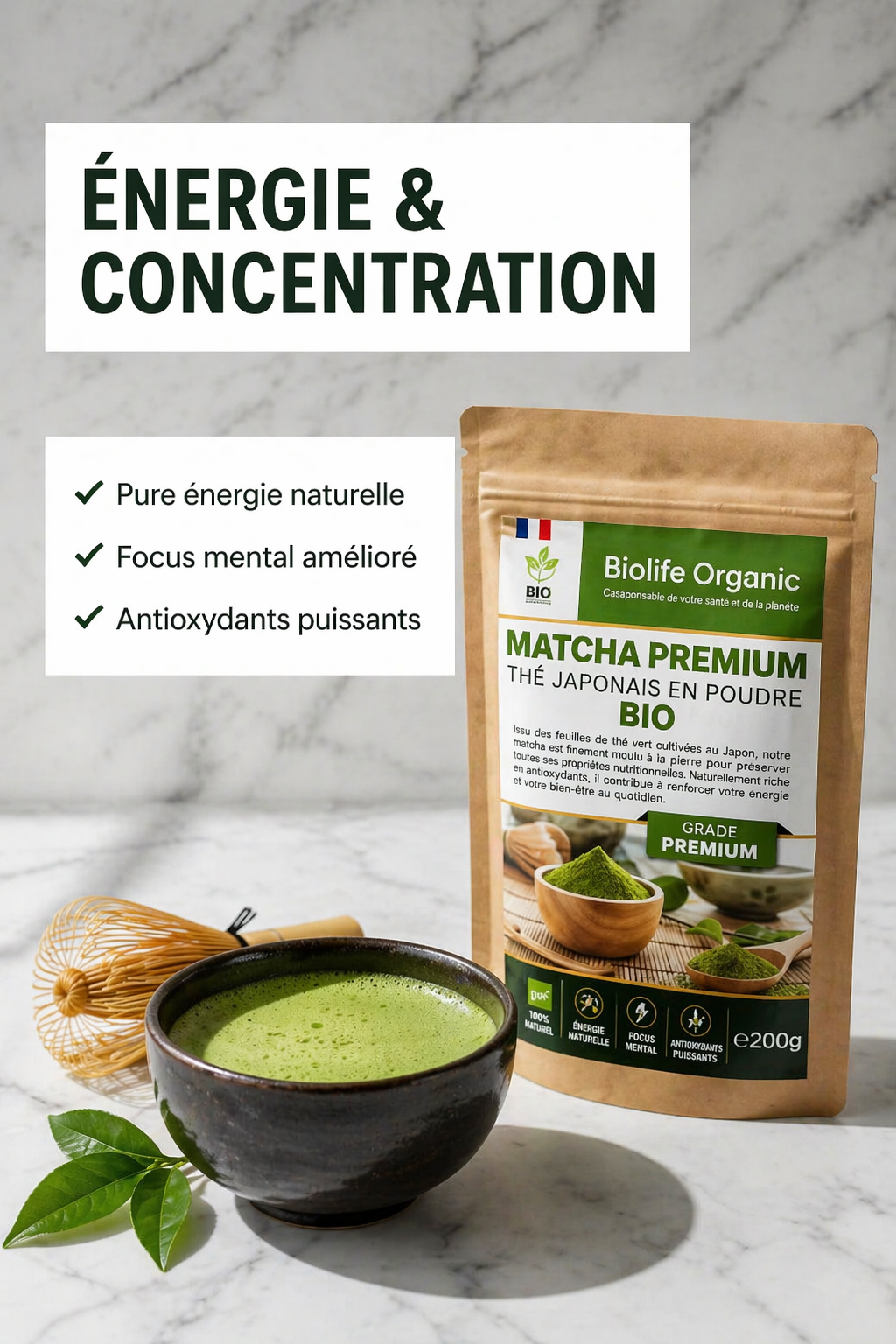 Matcha Énergie naturelle sans crash (200g)